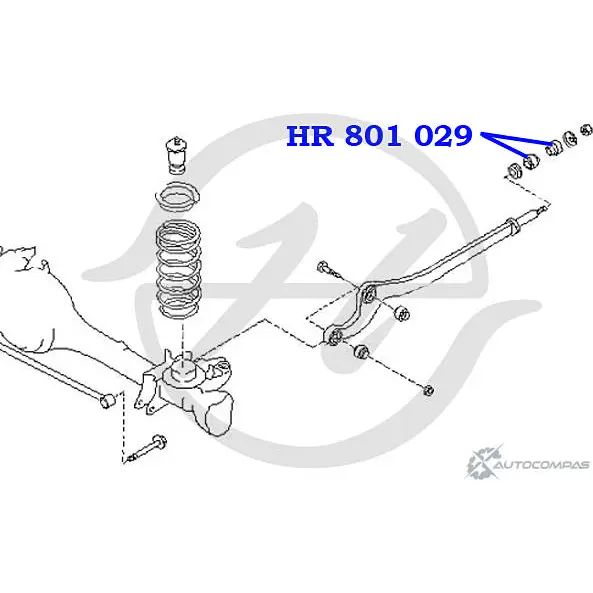 Сайлентблок нижнего продольного рычага передней подвески, задний HANSE 7 SJGT SG0CC2 HR 801 029 1422499302 изображение 1