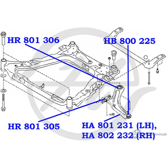 Сайлентблок нижнего рычага передней подвески, передний HANSE G5FR E7 ENHKB8 HR 801 305 1422496533 изображение 1