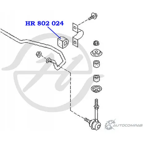 Втулка стабилизатора задней подвески, внутренняя HANSE O0SI7PH CU6 4NT HR 802 024 1422499333 изображение 1