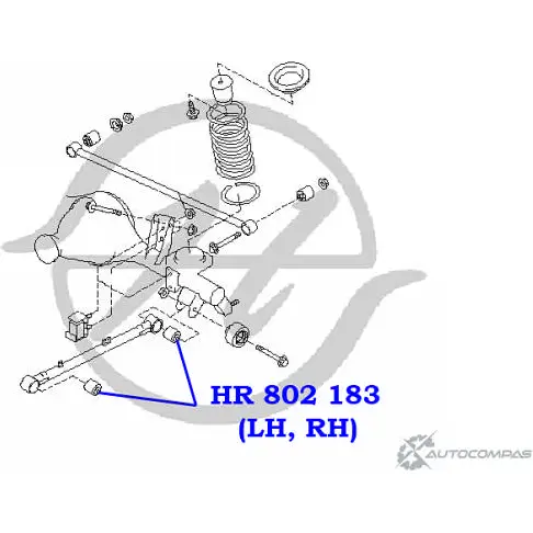 Сайлентблок продольной тяги задней подвески, передний и задний HANSE DB IG5 HR 802 183 LPI55 1422496754 изображение 1