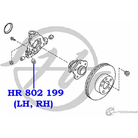 Сайлентблок цапфы задней подвески, нижний HANSE 8T6H2 0LB9 2 1422496586 HR 802 199 изображение 1