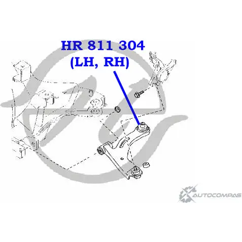 Сайлентблок нижнего рычага передней подвески, задний HANSE HR 811 304 1422496587 C2 HYK9 1SWYD53 изображение 1