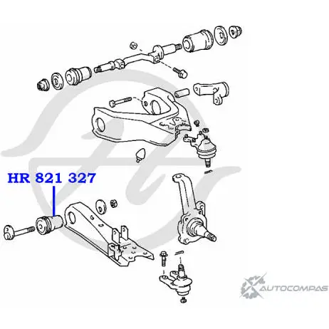Сайлентблок нижнего рычага передней подвески, передний и задний HANSE 1422499440 XH3S6L BKL VB HR 821 327 изображение 1