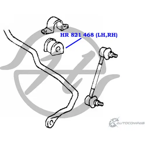 Втулка стабилизатора передней подвески, внутренняя HANSE BAG55 X2 1QS4 1422497883 HR 821 468 изображение 1