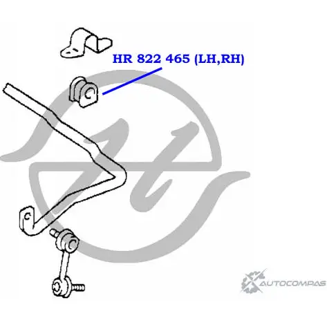 Втулка стабилизатора задней подвески, внутренняя HANSE 1422497890 EX T37 PGX6U HR 822 465 изображение 1