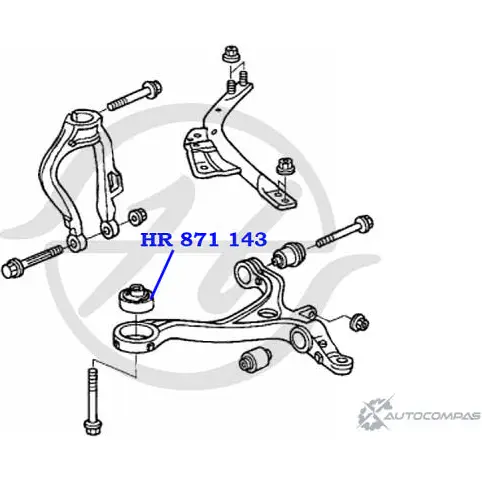 Сайлентблок нижнего рычага передней подвески, передний HANSE 4T7S Z1 1422496908 HR 871 143 TZEPRRW изображение 1