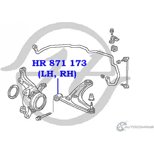 Сайлентблок нижнего рычага передней подвески, передний HANSE OSMT4F HFQ4L Z 1422496773 HR 871 173 изображение 1