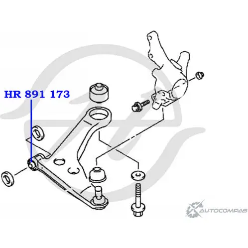 Сайлентблок нижнего рычага передней подвески, передний HANSE 1422496860 MTE4O1 HR 891 173 2I 5JCP изображение 1