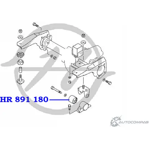 Сайлентблок опоры дифференциала передней подвески HANSE 1422496776 CF2DU HR 891 180 J MLVPC изображение 1