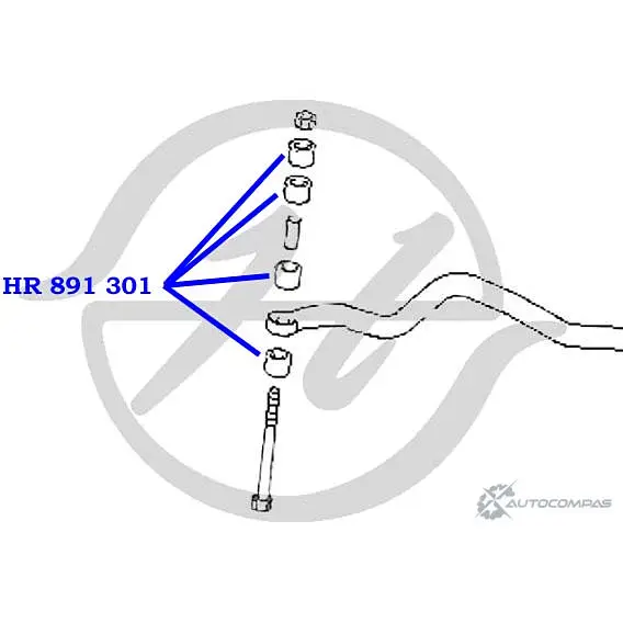 Втулка тяги стабилизатора передней подвески HANSE HR 891 301 W 6HSR 1422496567 KNR9H изображение 1