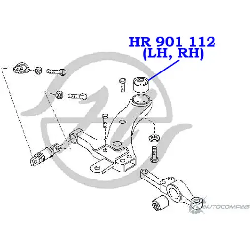 Сайлентблок нижнего рычага передней подвески, задний HANSE V8PA58R 1422496784 HR 901 112 5 F7AT изображение 1