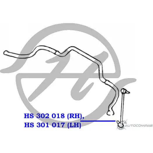 Стойка стабилизатора, тяга передней подвески, левая HANSE 1422497946 X2DHF UC GCE HS 301 017 изображение 1