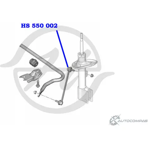 Стойка стабилизатора, тяга передней подвески HANSE 8 IJ0GC1 DSGQGB HS 550 002 1422499756 изображение 1