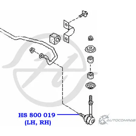 Стойка стабилизатора, тяга задней подвески HANSE 1422498478 8CDLL 2 1JSB0 HS 800 019 изображение 1