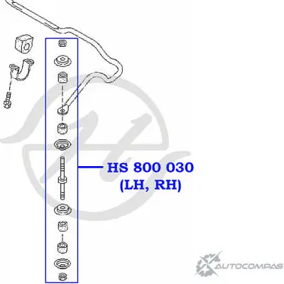 Стойка стабилизатора, тяга передней подвески HANSE GOQHGE3 1422498485 7 S97PPR HS 800 030 изображение 1