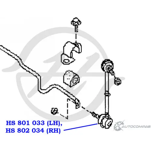 Стойка стабилизатора, тяга передней подвески, левая HANSE U UKST HS 801 033 HIH3OP 1422498497 изображение 1