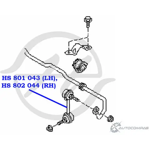 Стойка стабилизатора, тяга передней подвески, левая HANSE HS 801 043 H1TUNYT 1422498498 8RT FUJN изображение 1