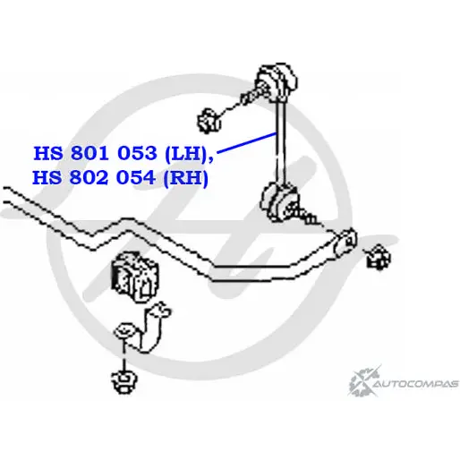 Стойка стабилизатора, тяга задней подвески, левая HANSE 1422498502 X 40HN HS 801 053 9XK6B изображение 1
