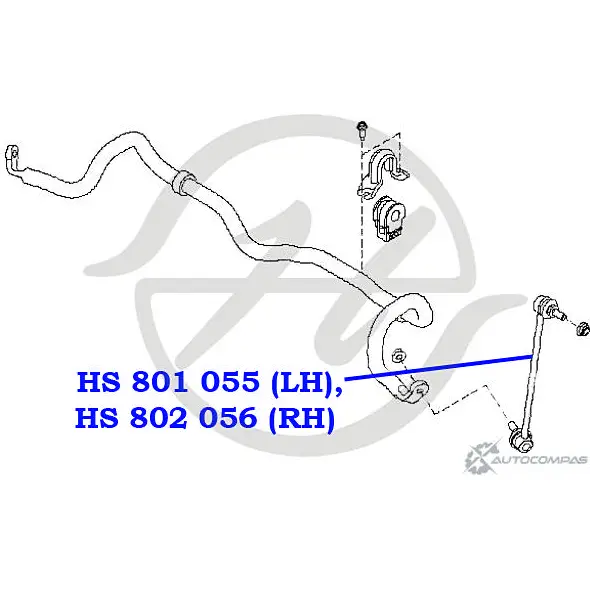 Стойка стабилизатора, тяга передней подвески, левая HANSE U36UC89 1422498503 HS 801 055 83X5X F изображение 1