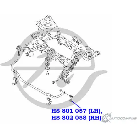 Стойка стабилизатора, тяга задней подвески, левая HANSE HS 801 057 1422499614 UW02R78 JR11 P8Z изображение 1