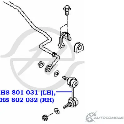 Стойка стабилизатора, тяга передней подвески, правая HANSE HS 802 032 WD3P 6 EM1DV 1422498506 изображение 1