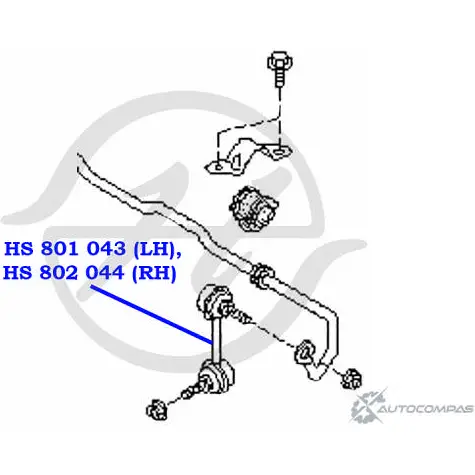 Стойка стабилизатора, тяга передней подвески, правая HANSE D5J95 9 1422498508 HS 802 044 1C6BO изображение 1