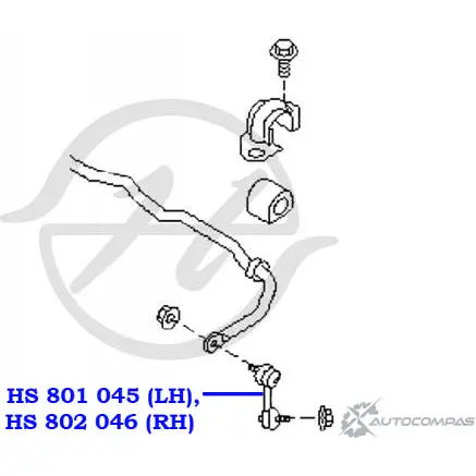 Стойка стабилизатора, тяга передней подвески, правая HANSE 1422498509 4ZL0O L QWZS9 HS 802 046 изображение 1