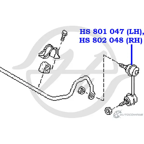 Стойка стабилизатора, тяга передней подвески, правая HANSE 4 S523 1422498510 41HX3H HS 802 048 изображение 1