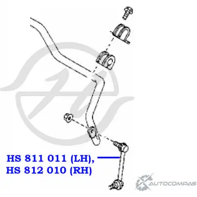 Стойка стабилизатора, тяга передней подвески, правая HANSE IQVV Y OJD316 HS 812 010 1422498523 изображение 1