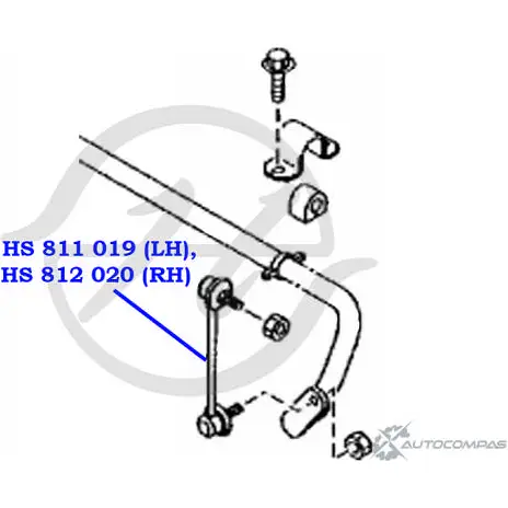 Стойка стабилизатора, тяга передней подвески, правая HANSE HS 812 020 TIOMHWE H3RM EJ 1422498524 изображение 1