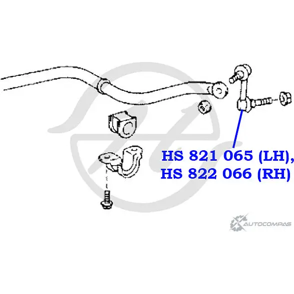 Стойка стабилизатора, тяга передней подвески, левая HANSE HS 821 065 1422498558 5VIX8KZ JTB A65 изображение 1