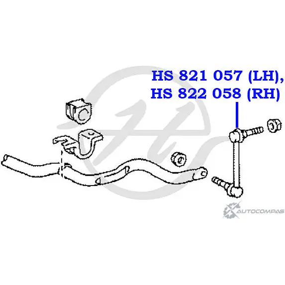 Стойка стабилизатора, тяга передней подвески, правая HANSE MS7XE8L HS 822 058 1422498567 QV48Y 3 изображение 1