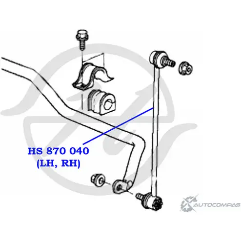 Стойка стабилизатора, тяга передней подвески HANSE 09T2S 90 0MX2V 1422498577 HS 870 040 изображение 1