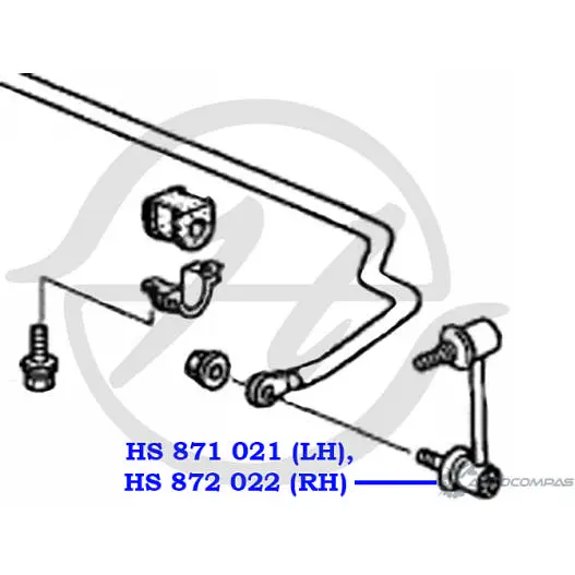 Стойка стабилизатора, тяга задней подвески, левая HANSE GOCVKMR 5V LBI 1422498580 HS 871 021 изображение 1