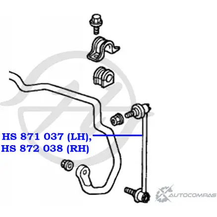Стойка стабилизатора, тяга передней подвески, левая HANSE HS 871 037 3PI JD 1422498587 0W6XQH1 изображение 1