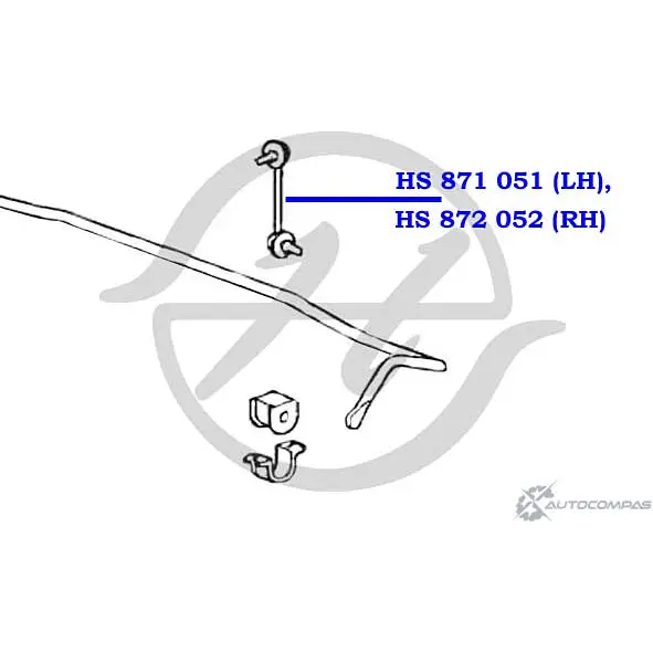 Стойка стабилизатора, тяга задней подвески, левая HANSE HS 871 051 1422498058 47IYS J T5CG изображение 1