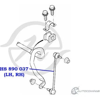 Стойка стабилизатора, тяга передней подвески HANSE G D6M6Y 1422498615 HS 890 037 E2DTJA изображение 1