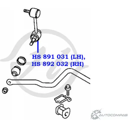 Стойка стабилизатора, тяга передней подвески, левая HANSE J 4C3ELT 1422498622 HS 891 031 FTFRJ7 изображение 1