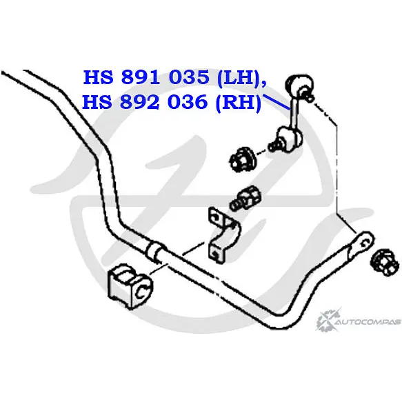 Стойка стабилизатора, тяга задней подвески, правая HANSE 1422498631 GW NH13J HS 892 036 HXF4JLE изображение 1