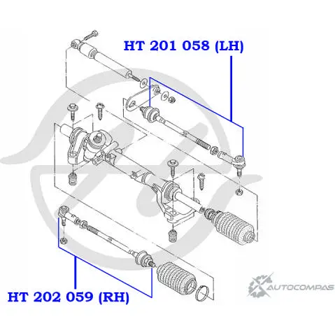 Рулевая тяга (в сборе), левая HANSE 1422498678 HT 201 058 K Z9FV T781V7 изображение 1
