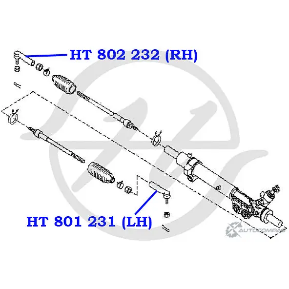 Рулевой наконечник, правый HANSE G3 A0VU 1422498850 DEKADW HT 802 232 изображение 1