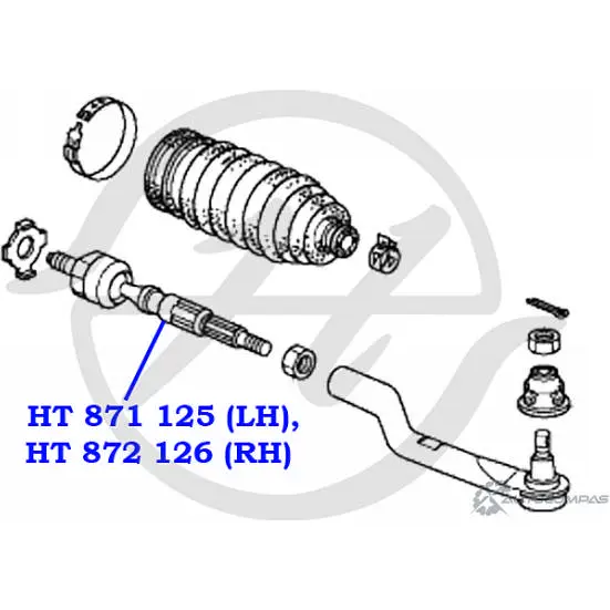 Рулевая тяга, левая HANSE HT 871 125 1422498943 BL1U E 0V8W4X изображение 1