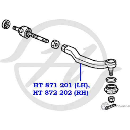 Рулевой наконечник, левый HANSE 1422498944 RM07BTG HT 871 201 QWD KH1 изображение 1