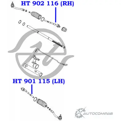 Рулевая тяга, левая HANSE WL85 E1 HT 901 115 1422497960 EQK3Y изображение 1