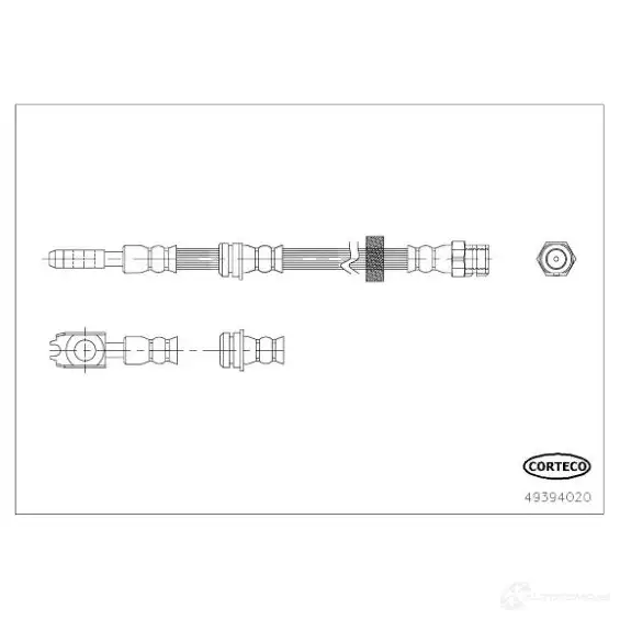 Тормозной шланг CORTECO PT1H7J Q 49394020 3358960536877 1215455997 изображение 0