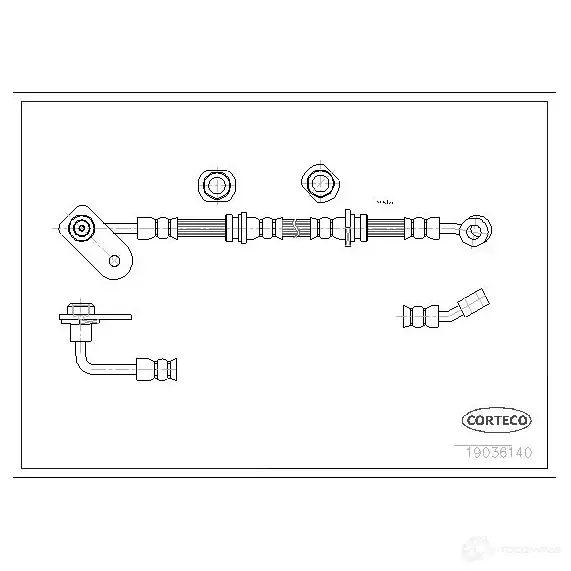 Тормозной шланг CORTECO 19036140 EXH 7N 3358960521033 1385457 изображение 0