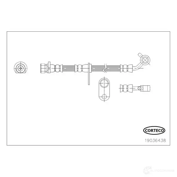Тормозной шланг CORTECO TKW W8H 3358960590381 19036438 1385553