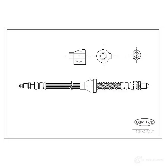 Тормозной шланг CORTECO 1383458 19032321 KO 1A9 3358960091642 изображение 0