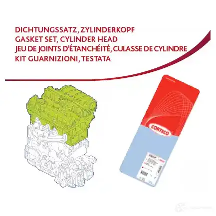Комплект прокладок двигателя CORTECO 418711P DXI0 AK 1390542 3358964187112 изображение 0