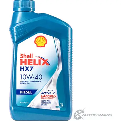 Моторное масло Shell Helix HX7 Diesel 10W-40, полусинтетическое, 1л SHELL 550046357 1436733480 6H BLTI - Изображение 1